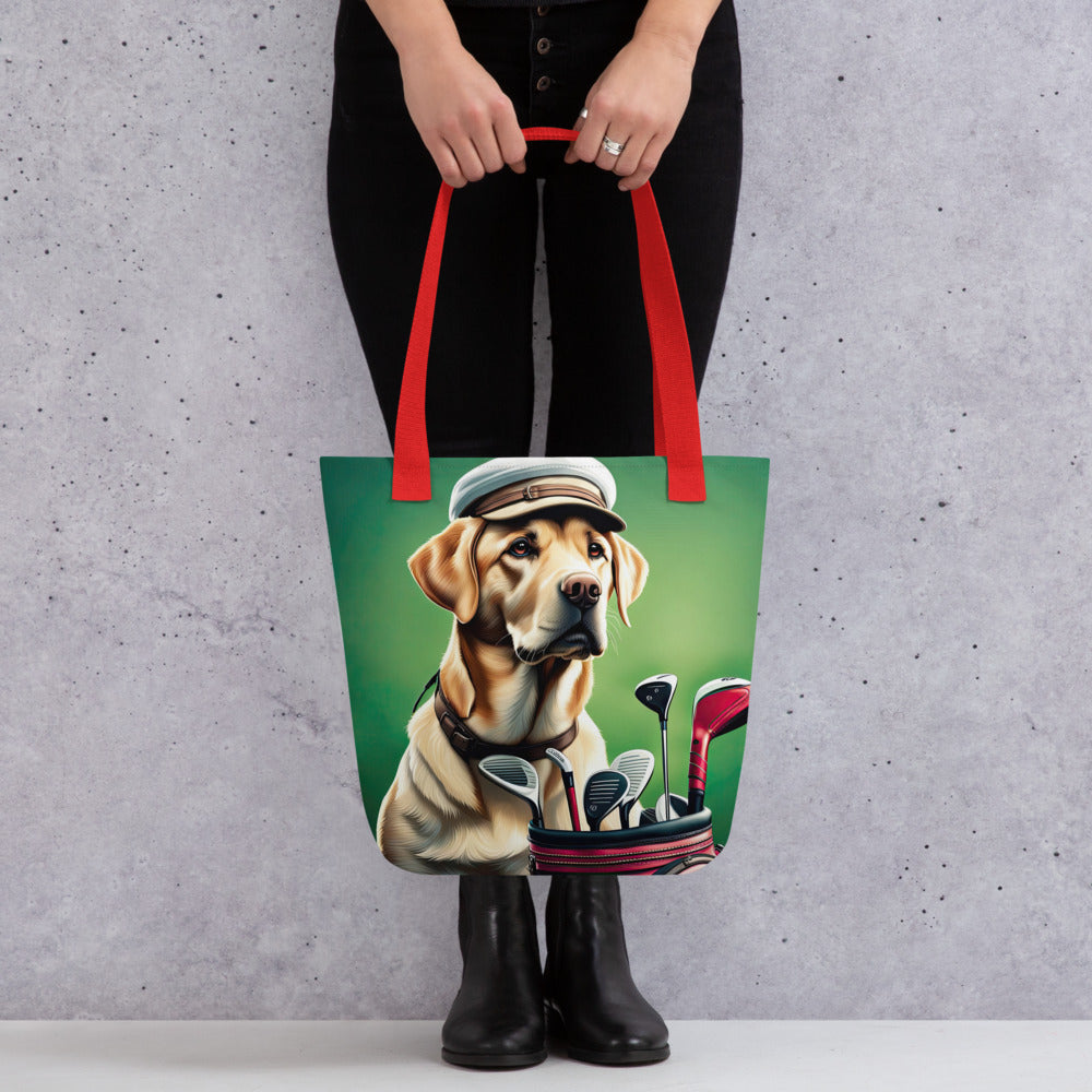 Tote bag-Labrador Retriever Golfer V2