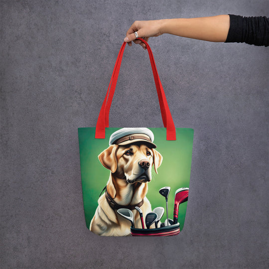 Tote bag-Labrador Retriever Golfer V2