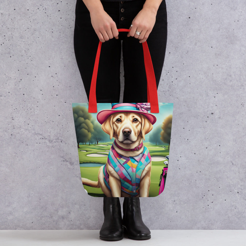 Tote bag-Labrador Retriever Golfer V3