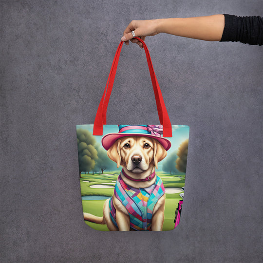 Tote bag-Labrador Retriever Golfer V3