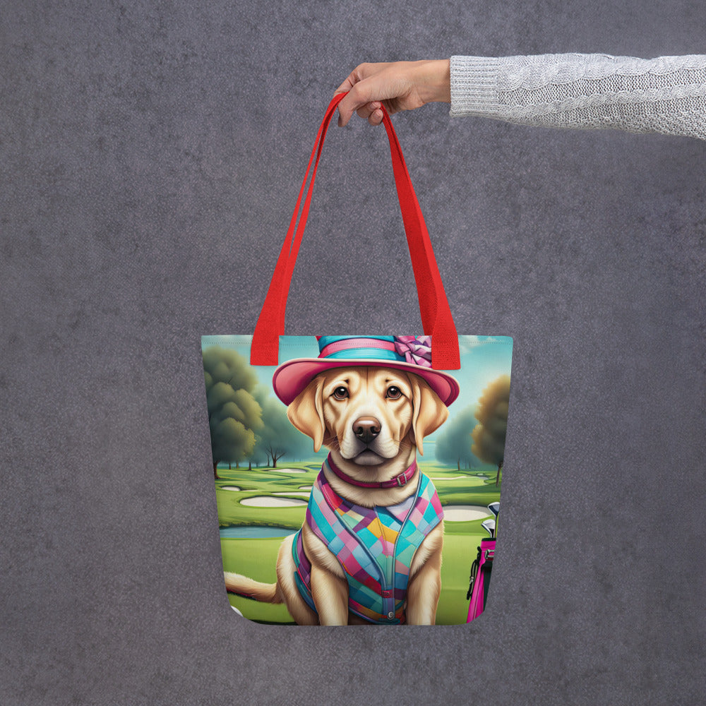 Tote bag-Labrador Retriever Golfer V3