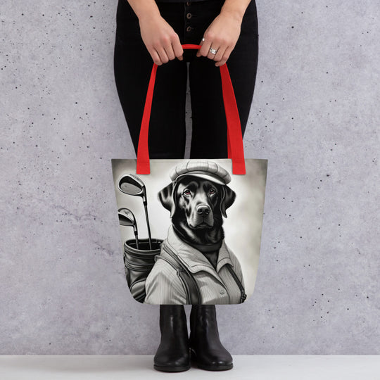 Tote bag- Labrador Retriever Golfer-V4