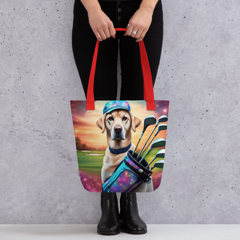 Tote bag-Labrador Retriever Golfer V5