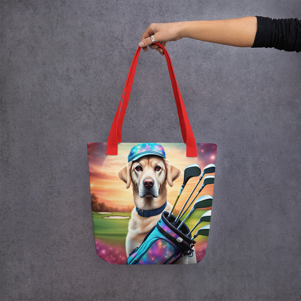 Tote bag-Labrador Retriever Golfer V5