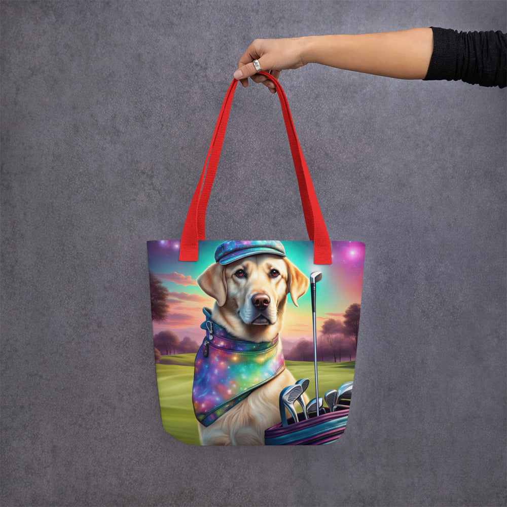 Tote bag-Labrador Retriever Golfer V6