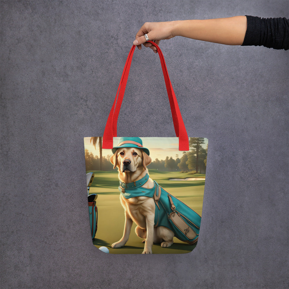 Tote bag-Labrador Retriever Golfer V7