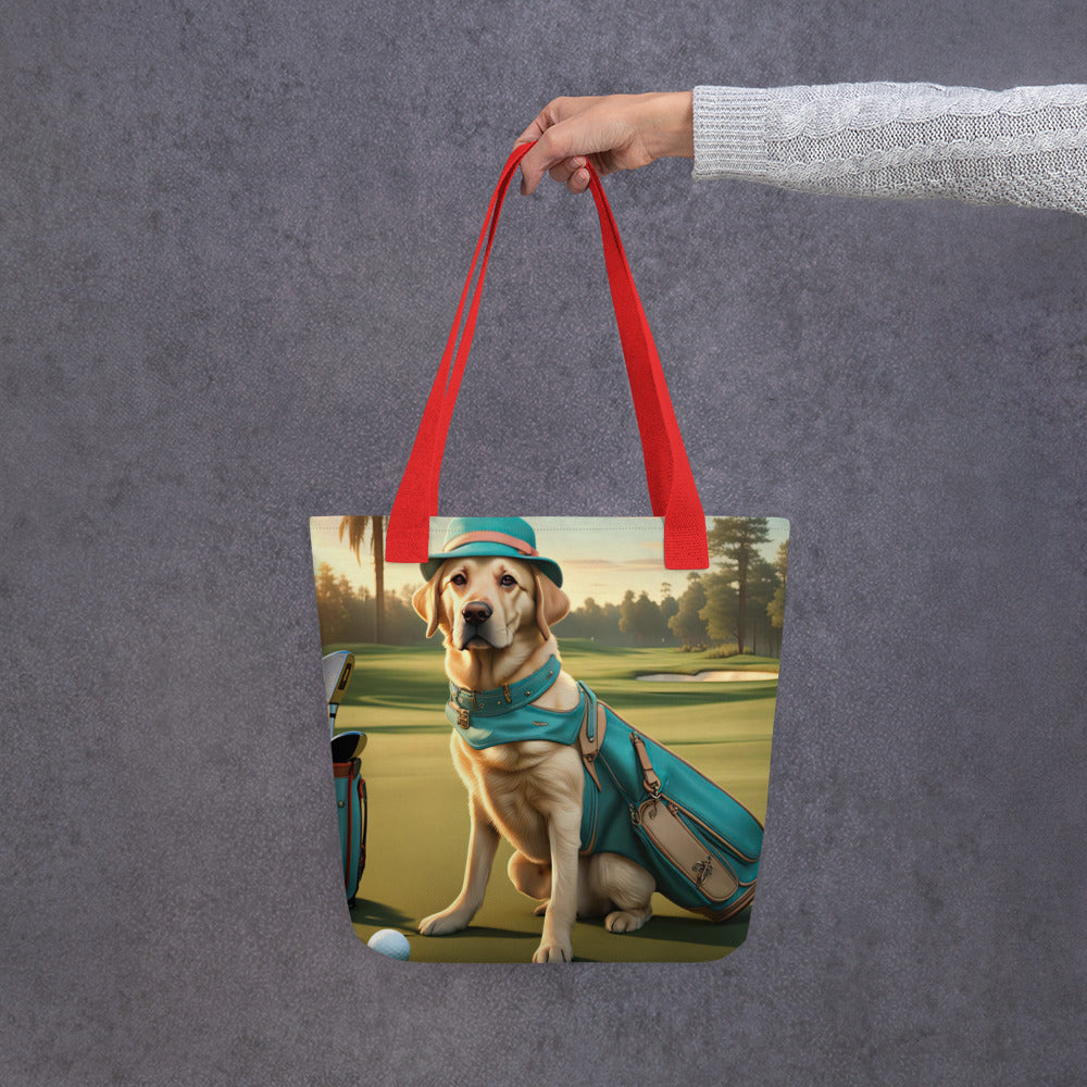 Tote bag-Labrador Retriever Golfer V7