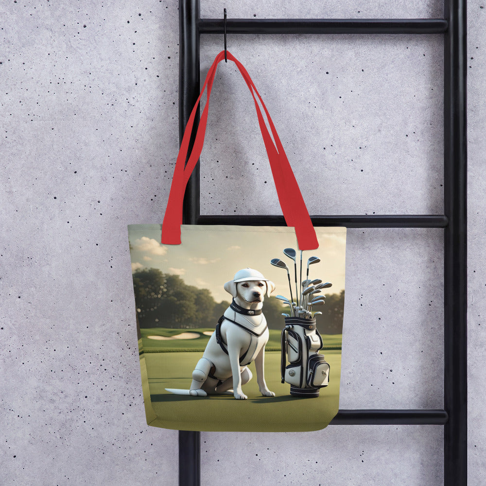 Tote bag-Labrador Retriever Golfer V8