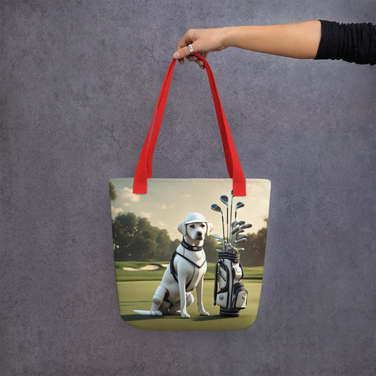 Tote bag-Labrador Retriever Golfer V8