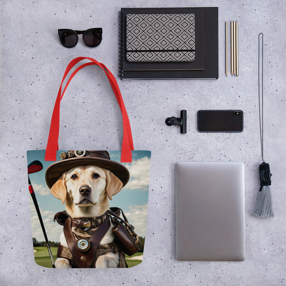 Tote bag-Labrador Retriever Golfer V10