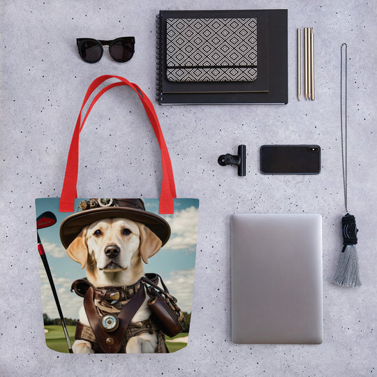 Tote bag-Labrador Retriever Golfer V10