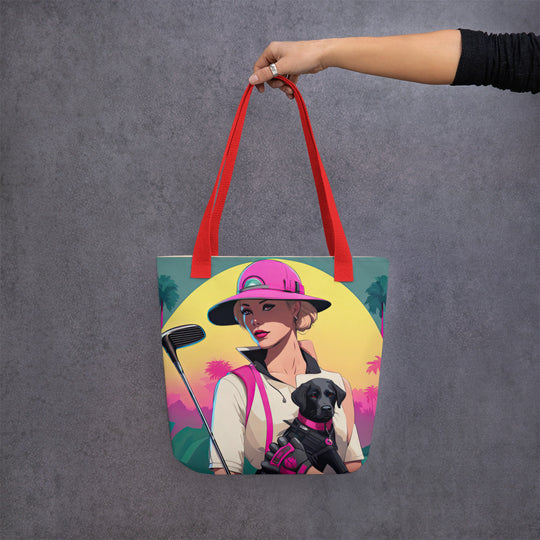 Tote bag-Labrador Retriever Golfer V13