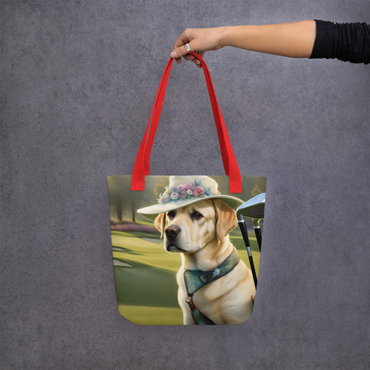 Tote bag-Labrador Retriever Golfer V12