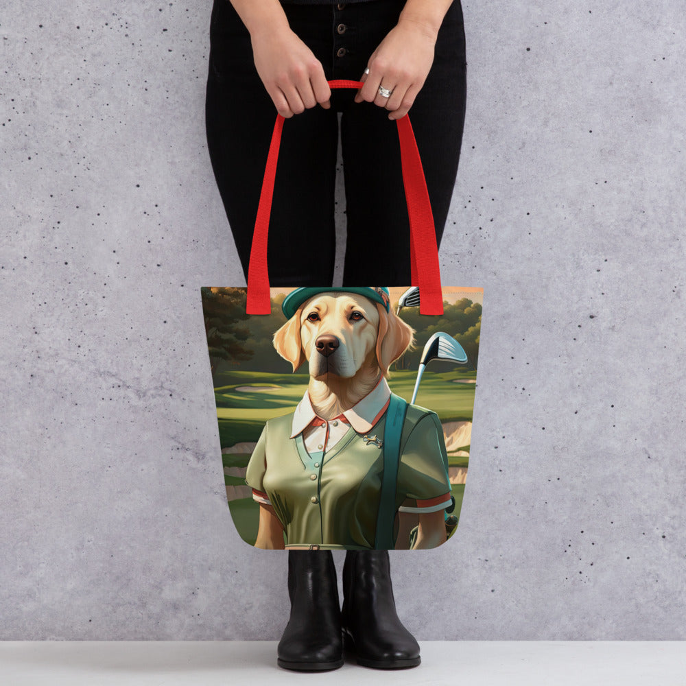 Tote bag-Labrador Retriever Golfer V15