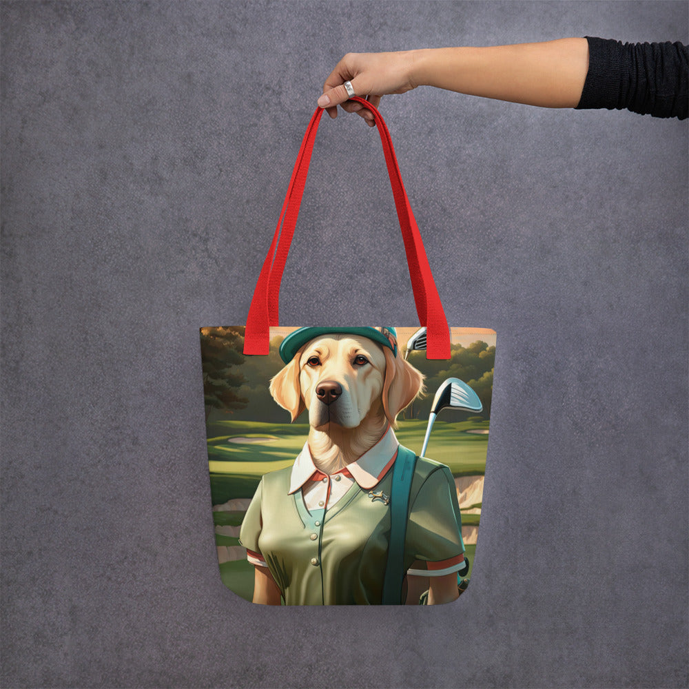 Tote bag-Labrador Retriever Golfer V15