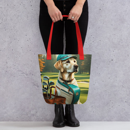 Tote bag-Labrador Retriever Golfer V16