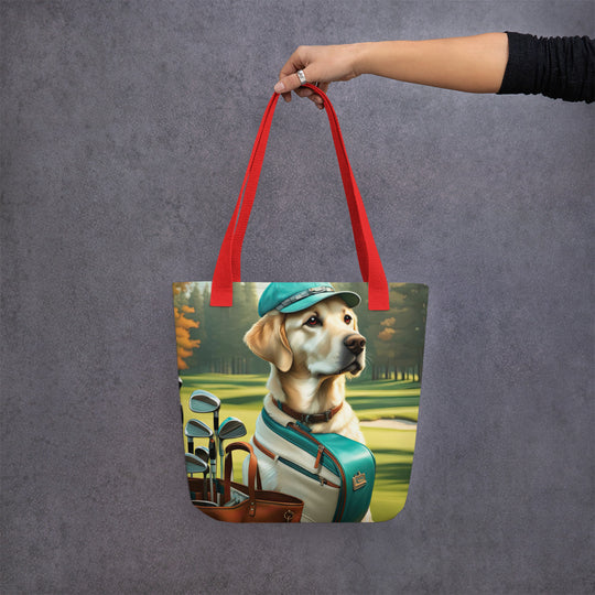 Tote bag-Labrador Retriever Golfer V16