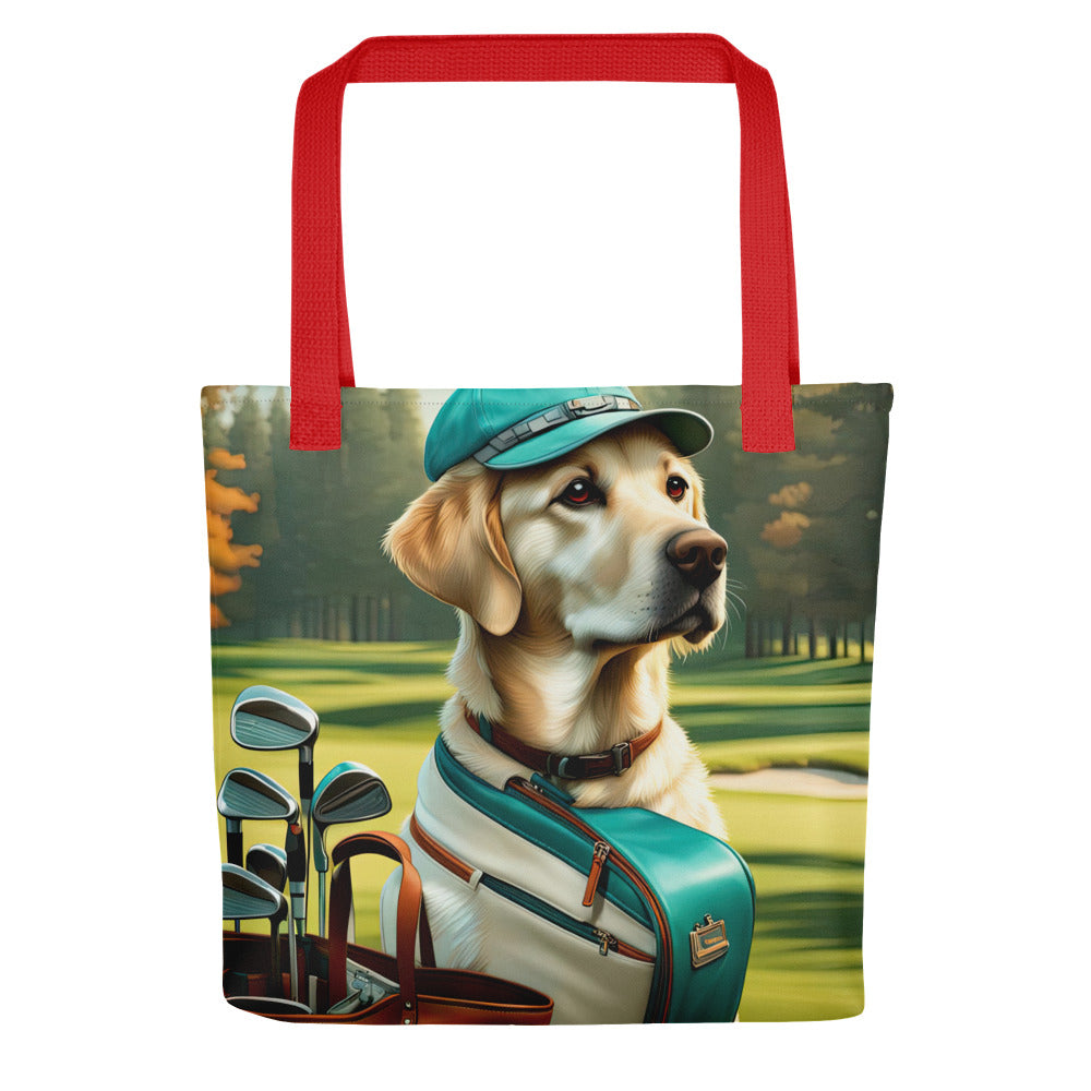 Tote bag-Labrador Retriever Golfer V16