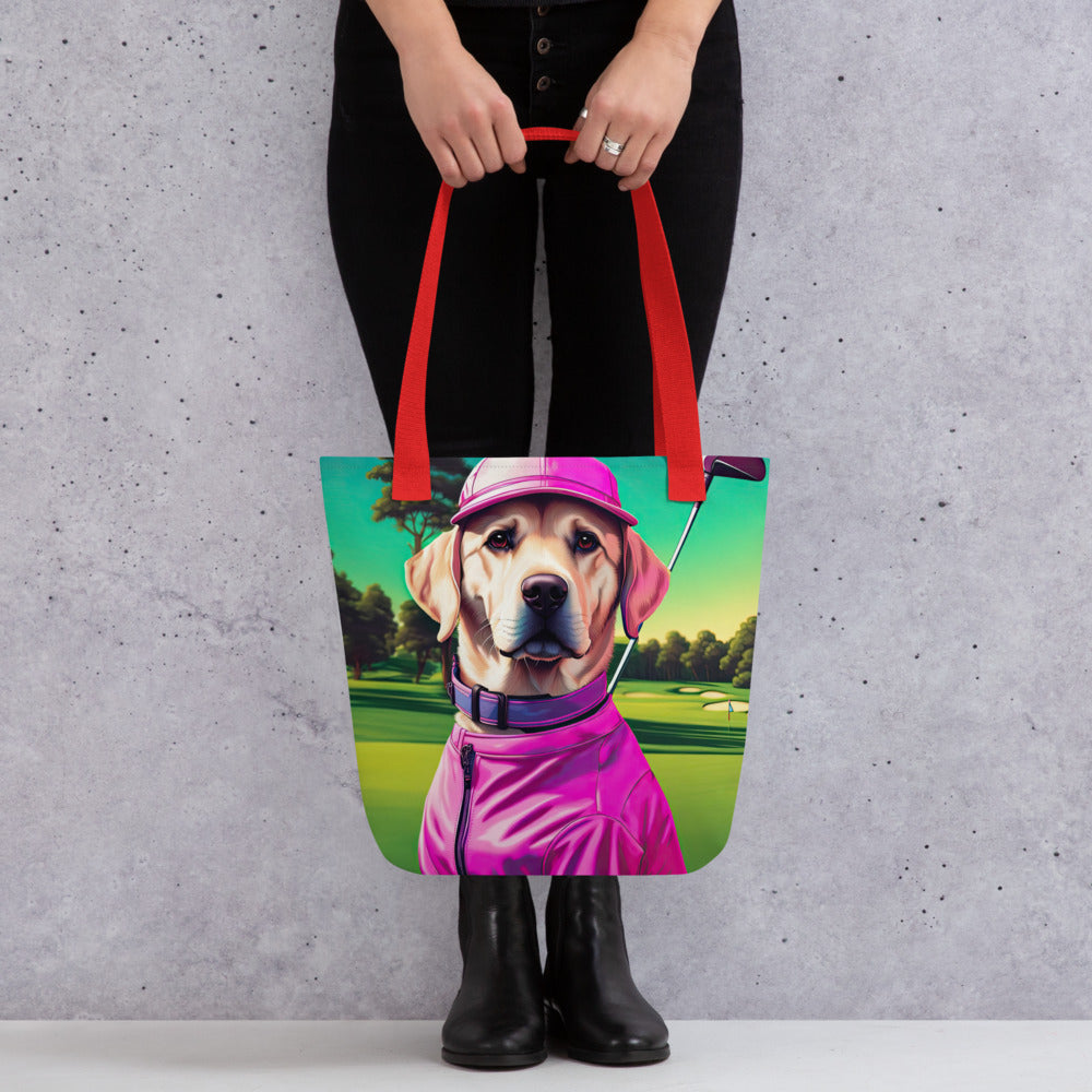 Tote bag-Labrador Retriever Golfer V17