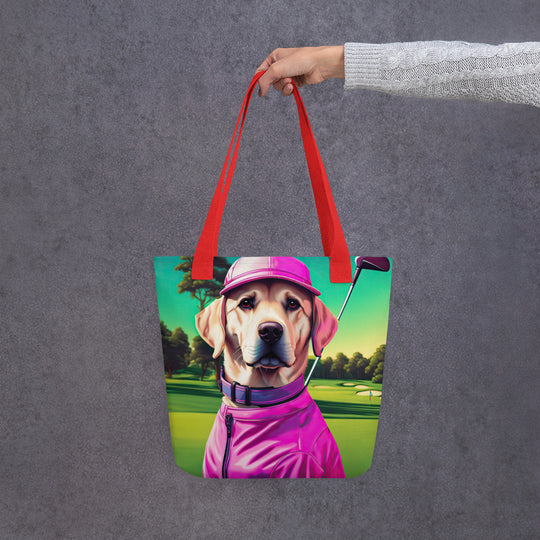 Tote bag-Labrador Retriever Golfer V17