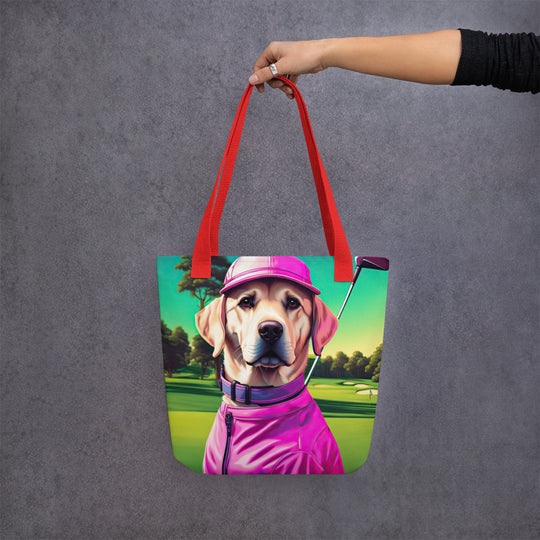 Tote bag-Labrador Retriever Golfer V17