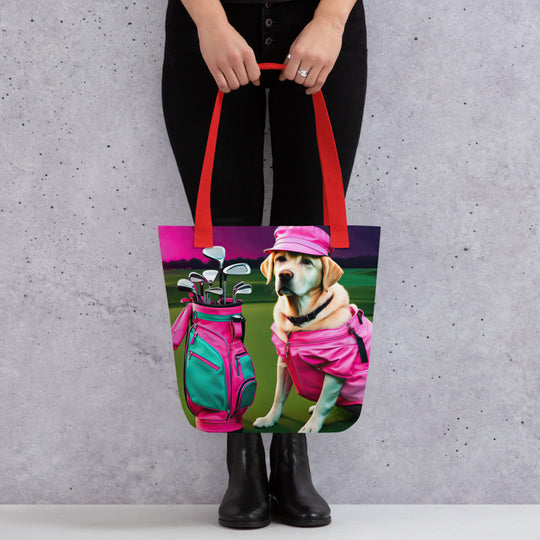 Tote bag-Labrador Retriever Golfer V18