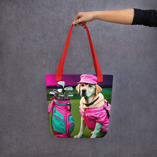 Tote bag-Labrador Retriever Golfer V18