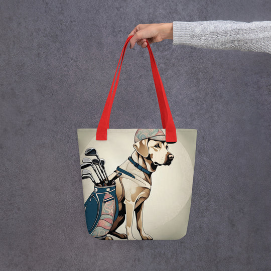 Tote bag-Labrador Retriever Golfer V19