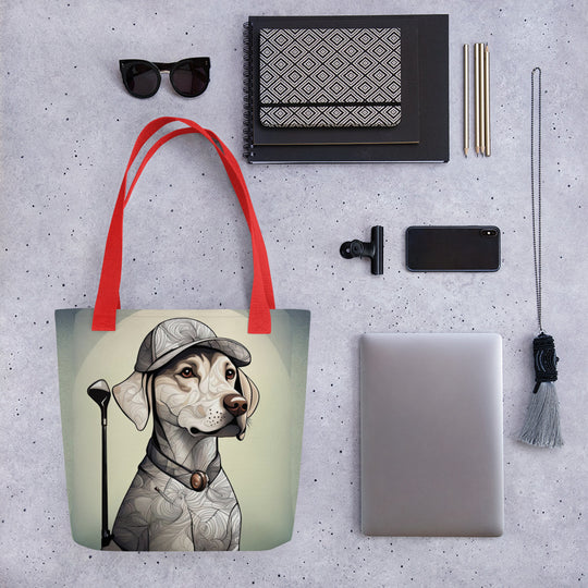 Tote bag-Labrador Retriever Golfer V20