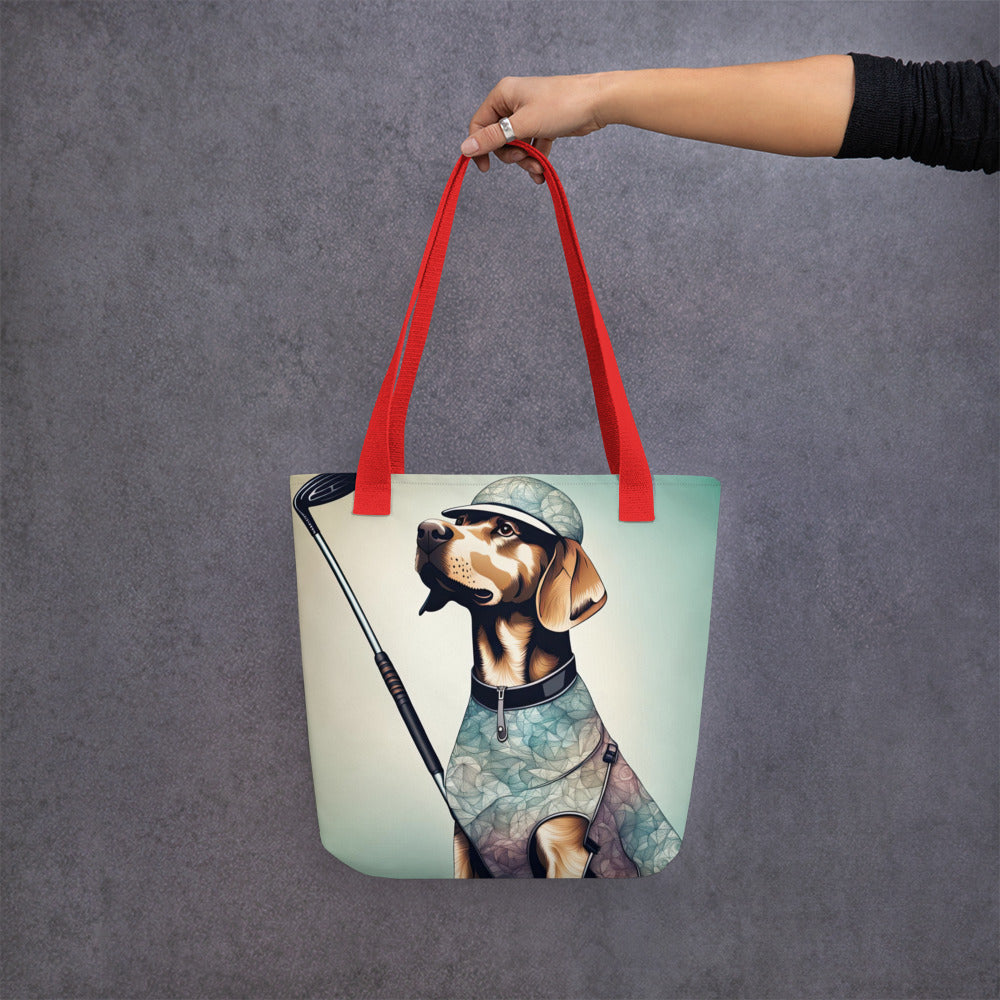 Tote bag-Labrador Retriever Golfer V21