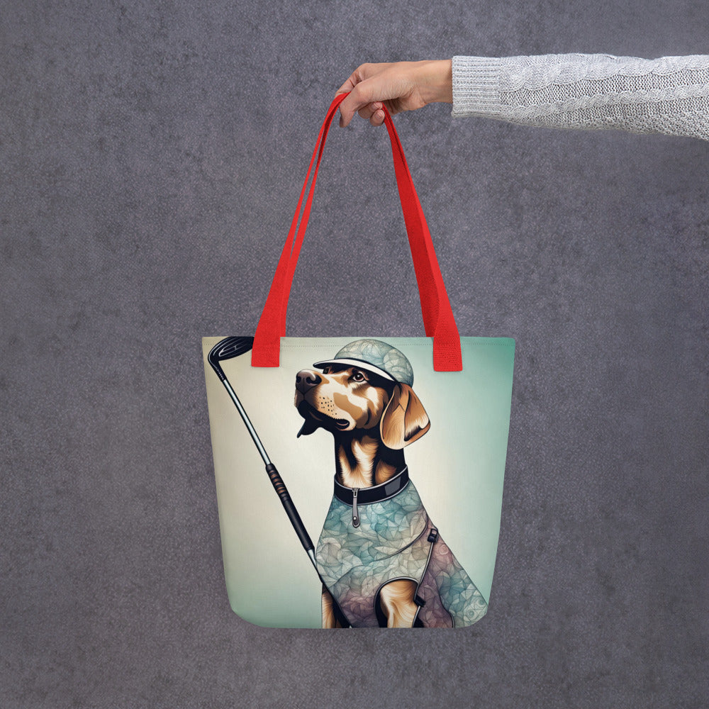 Tote bag-Labrador Retriever Golfer V21