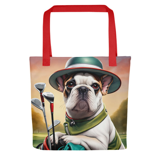 Tote bag-French Bulldog Golfer V9