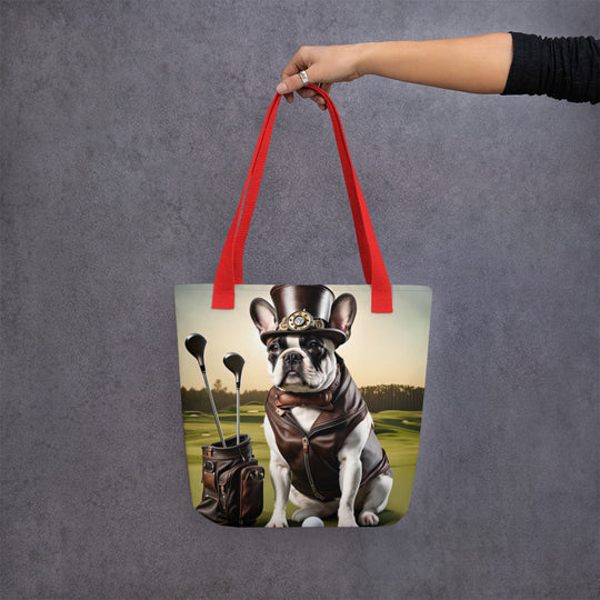 Tote bag-French Bulldog Golfer V15