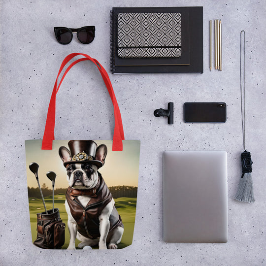 Tote bag-French Bulldog Golfer V15