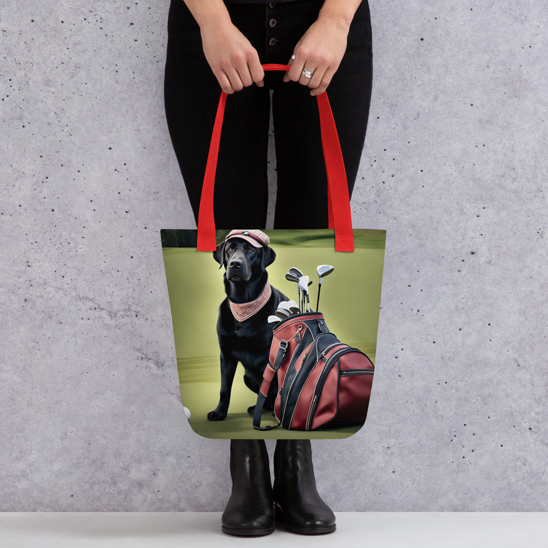 Tote bag-Golden Retriever Golfer V2