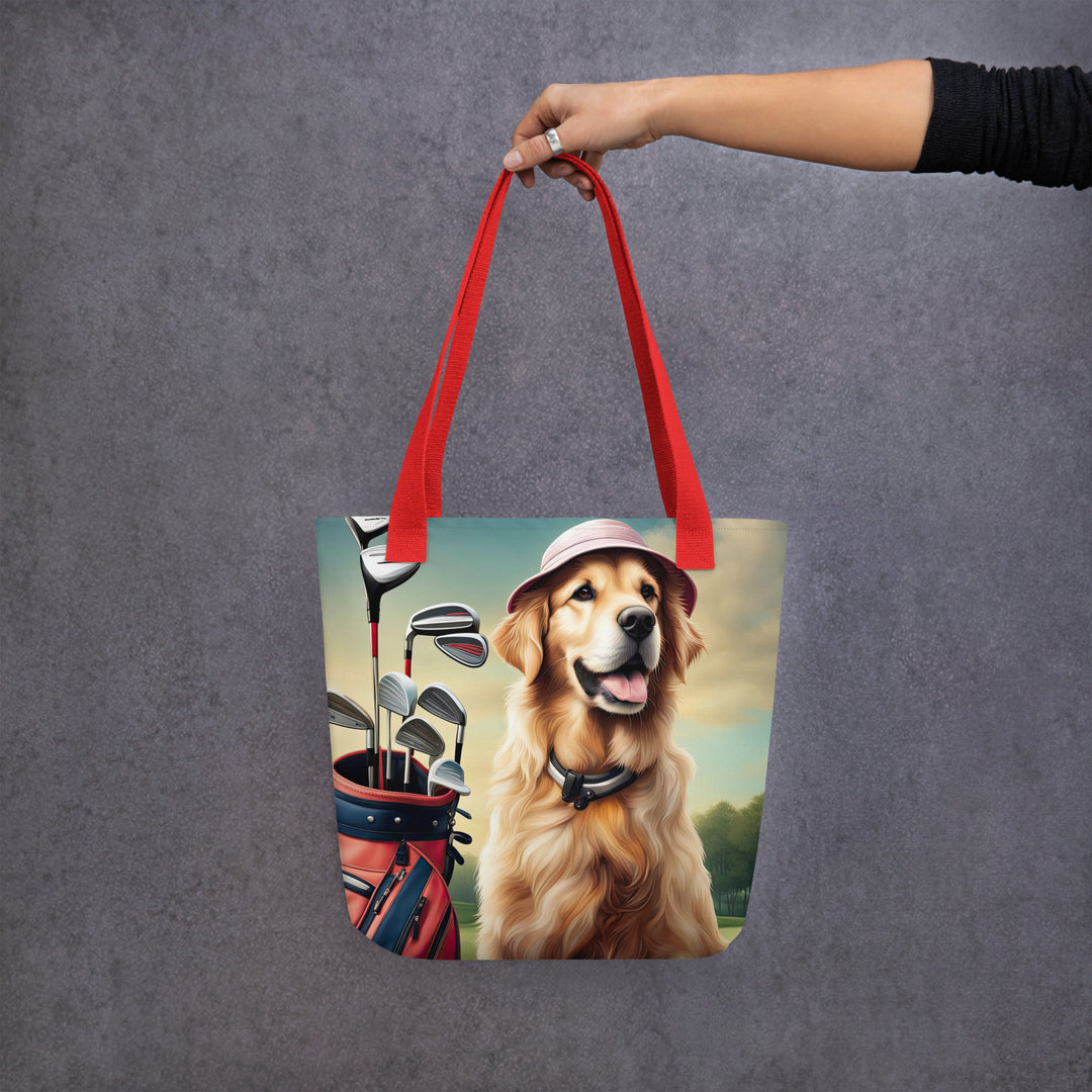 Tote bag-Golden Retriever Golfer V5