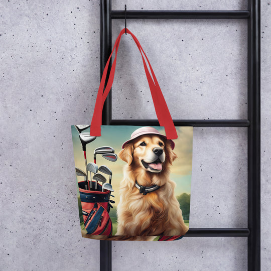 Tote bag-Golden Retriever Golfer V5