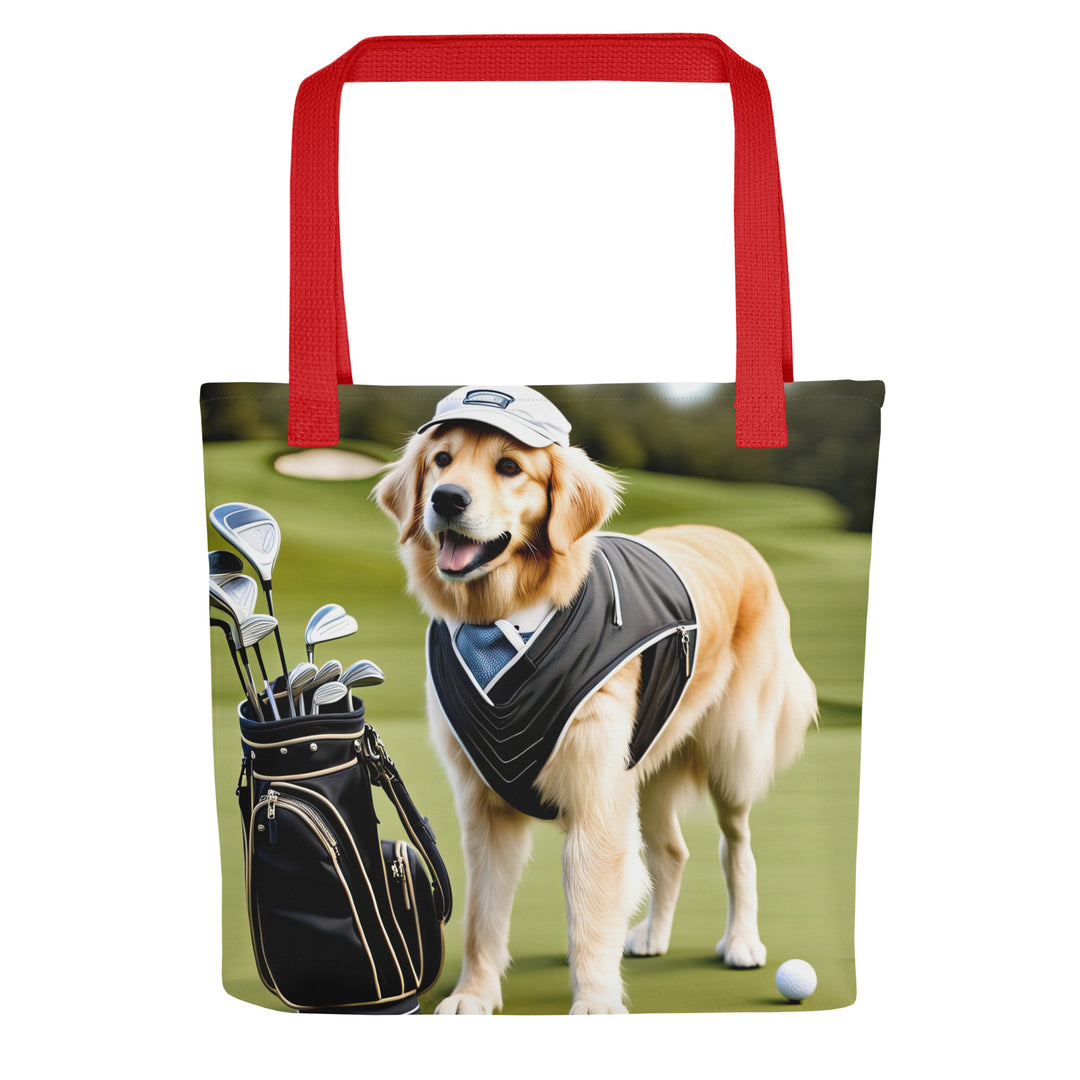 Tote bag-Golden Retriever Golfer V6