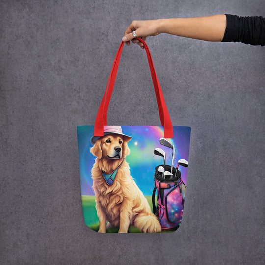 Tote bag-Golden Retriever Golfer V7