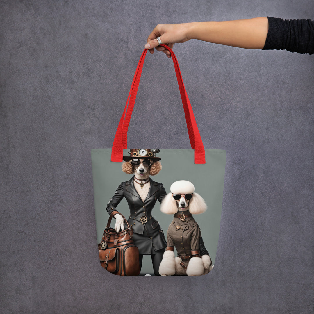 Tote bag-Poodle Golfer