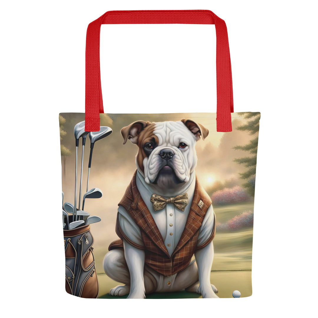 Tote bag-American Bulldog Golfer V3