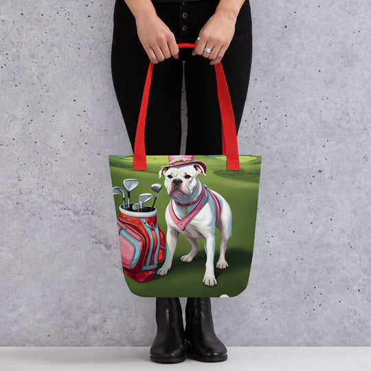 Tote bag-American Bulldog Golfer V5