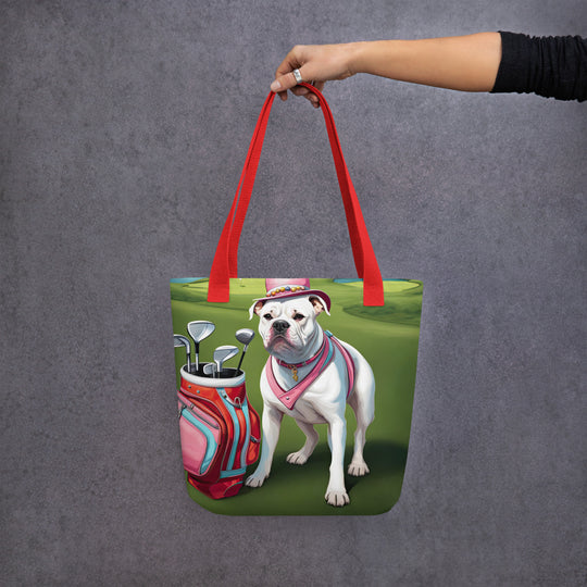 Tote bag-American Bulldog Golfer V5