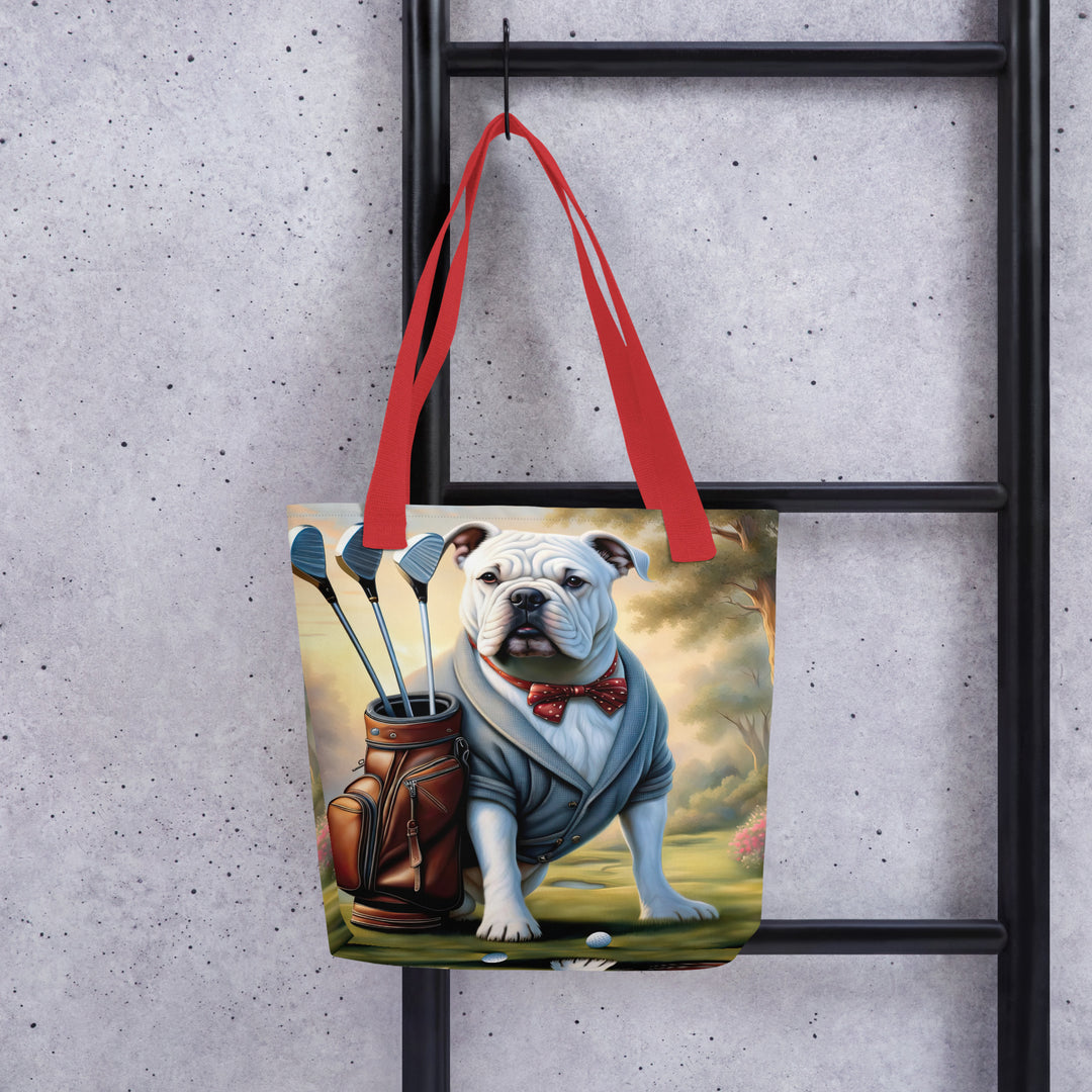 Tote bag-Bulldog Golfer V4