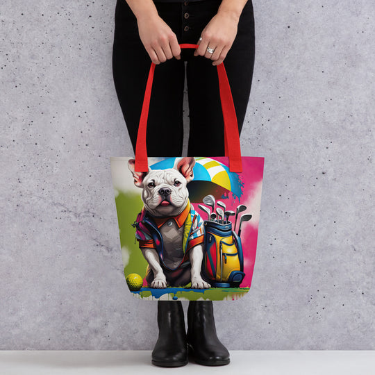 Tote bag-Bulldog Golfer V5