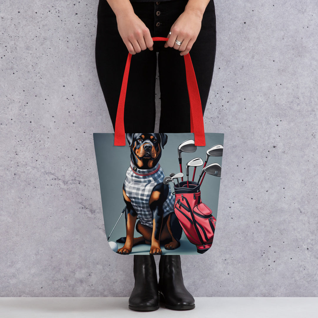 Tote bag-Rottweiler Golfer V3