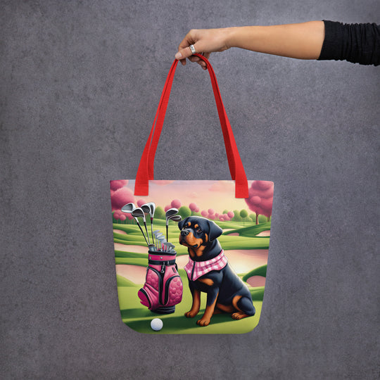 Tote bag-Rottweiler Golfer V4