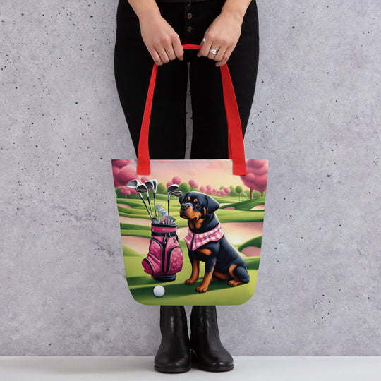 Tote bag-Rottweiler Golfer V4