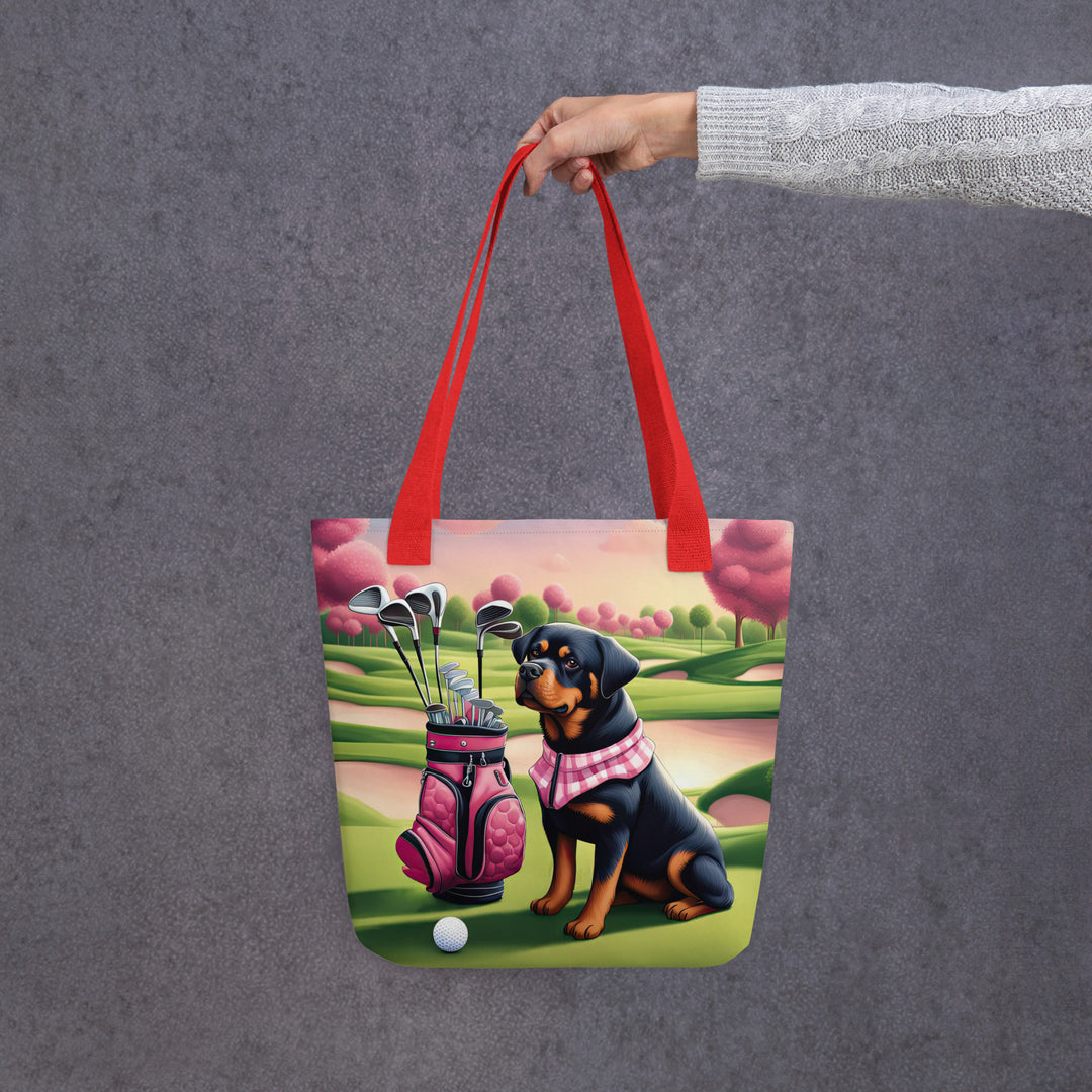 Tote bag-Rottweiler Golfer V4