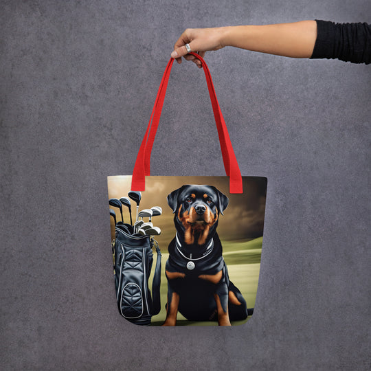 Tote bag-Rottweiler Golfer V5